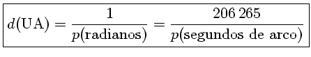 d(UA)=\frac{1}{p(radianos)}