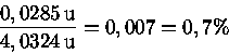 \frac{ 0,0285 u}{4,0324 u } = 0,007 = 0,7\%