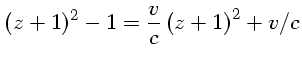 (z+1)^2 -1 =\frac{v}{c}(z+1)^2+v/c