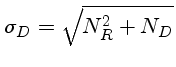 $\sigma_D = \sqrt{N_R^2 + N_D}$