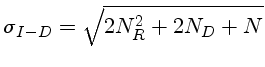 $\sigma_{I-D} = \sqrt{2N_R^2 + 2N_D + N}$