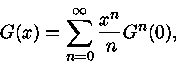 
G(x)=\sum_{n=0}^{\infty}\frac{x^n}{n\!} G^n(0),
