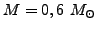 $M=0,6~M_\odot$